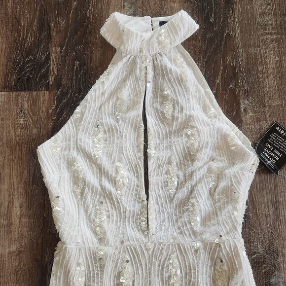 Retrofete Prima Dress in White Sequins Beaded Small NWT Sleeveless Maxi - Picture 4 of 13